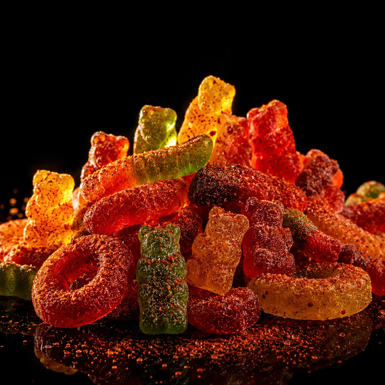 Gomitas y golosinas mexicanas de diferentes sabores y texturas