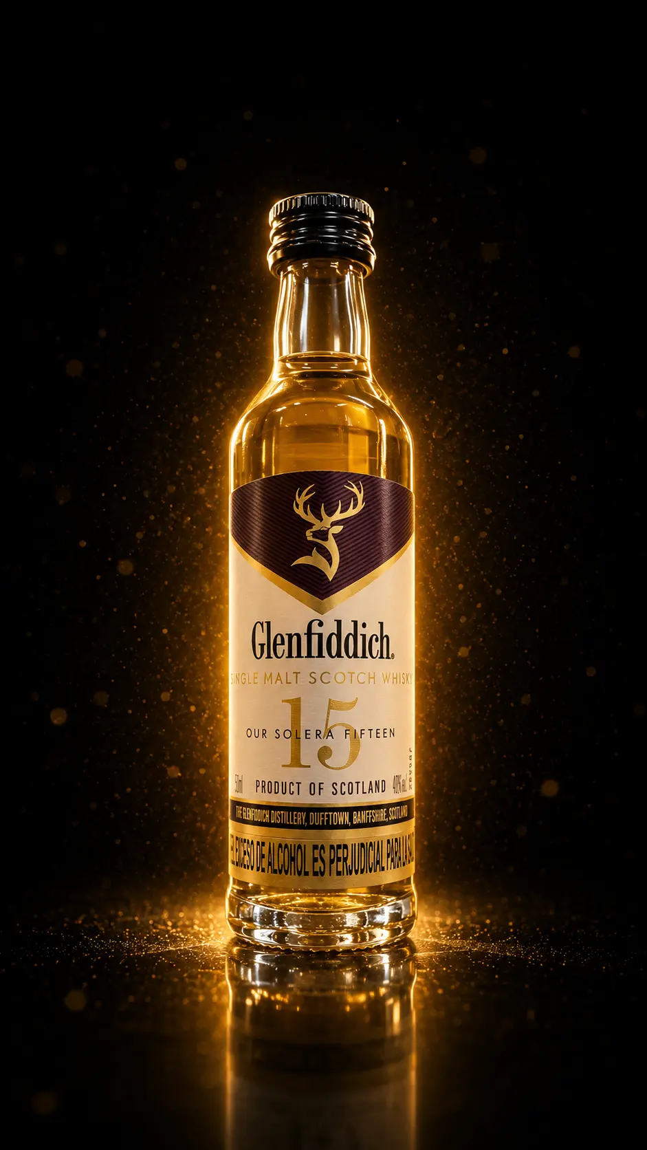 Miniatura de whisky Glenfiddich 15 años 50 ml