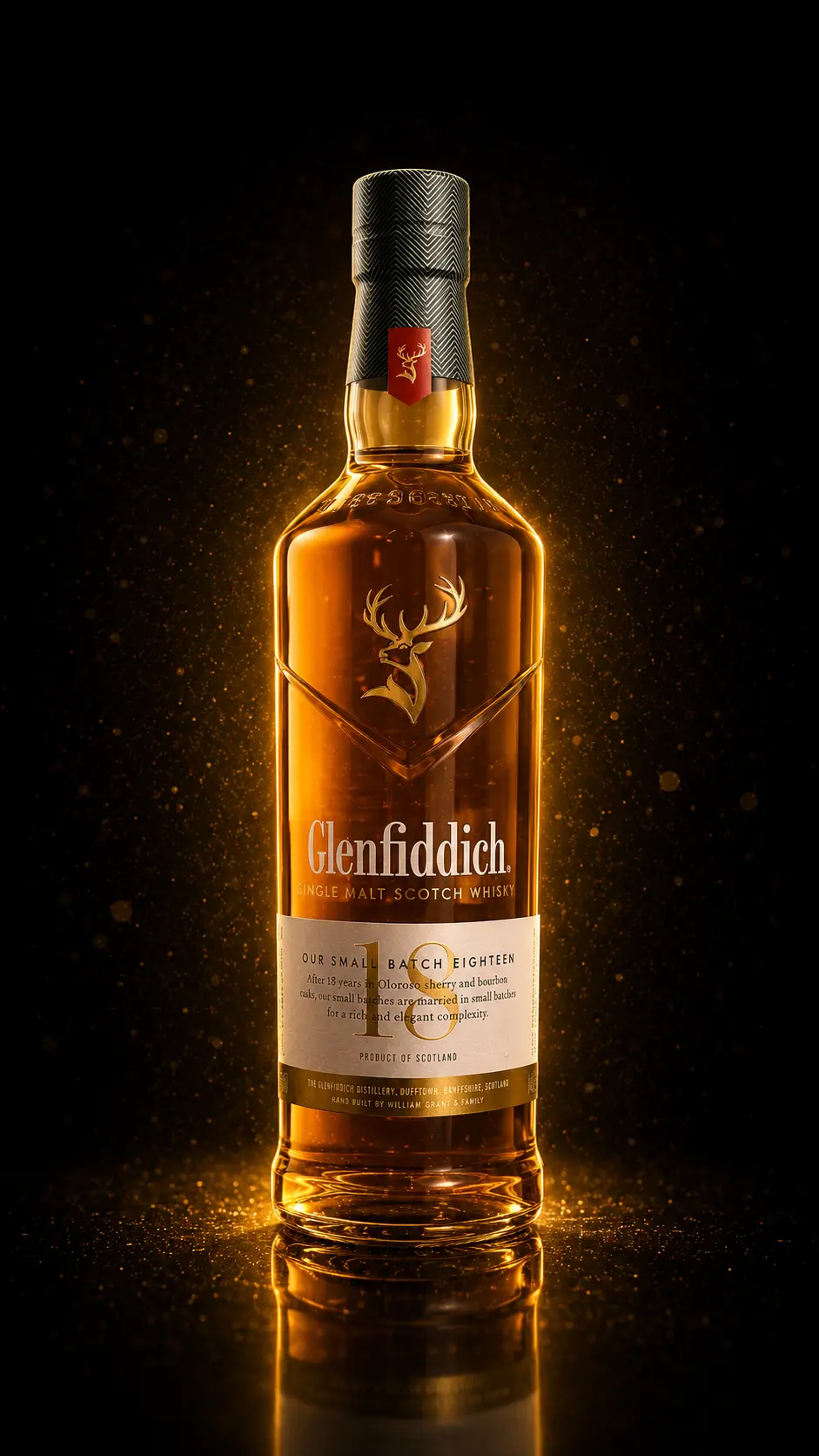 Botella de whisky Glenfiddich 18 años Small Batch 700 ml