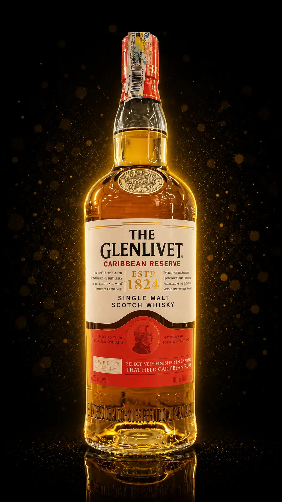 Botella de whisky The Glenlivet Caribbean Reserve 700 ml